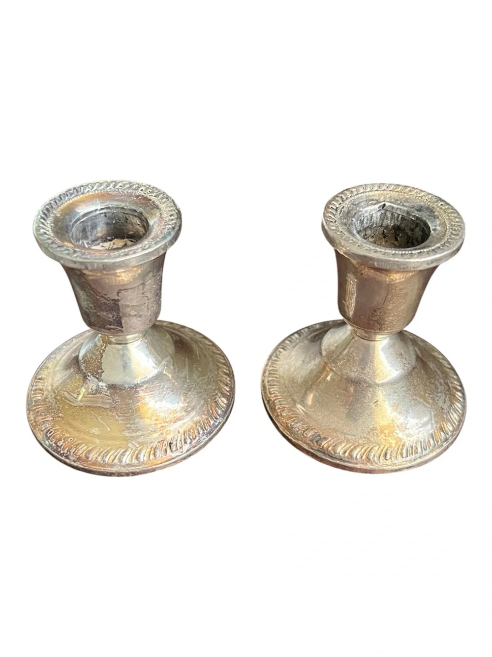 Duchin Creation • Sterling Silver Weighted Candlestick Holders 2.75” Short